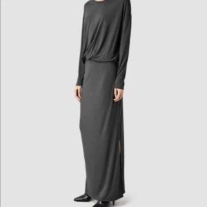All Saints Zeta Long Sleeve Maxi Dress  - Easy, Elegant Fall/Winter Dress XS
